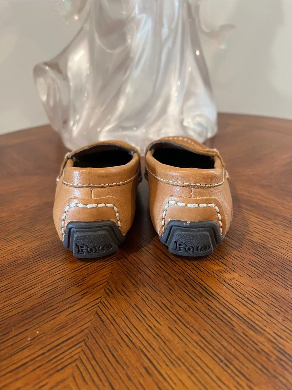 Polo Ralph Lauren Toddler Telly Tan Leather Penny Loafers size 4.5 Unisex